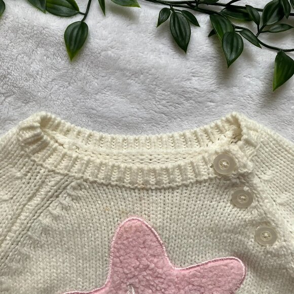 Joe Fresh Baby Sweater 6-12M | Knit Pullover Off-White “Shine On!” Star GUC - Picture 2 of 16